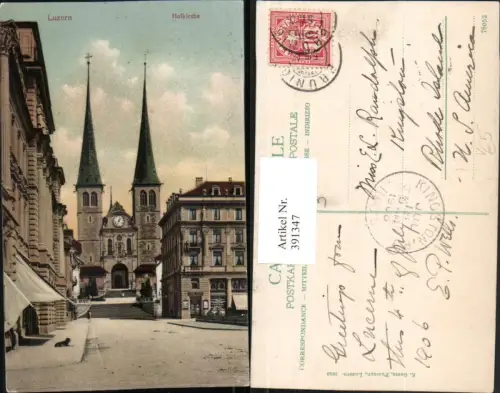 391347,Luzern Hofkirche Kirche Straßenansicht pub E. Goetz 1835