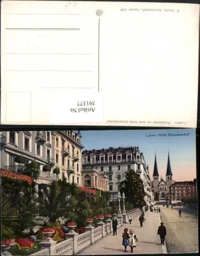 391377,Luzern Hotel Schweizerhof Straßenansicht Kirche pub E. Goetz 4188