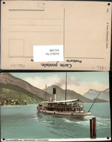 391390,Vierwaldstättersee Salondampfer Dampfer Unterwalden pub E. Goetz 4111 Kt Luzern