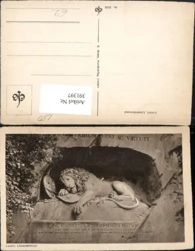391397,Luzern Löwendenkmal Löwe