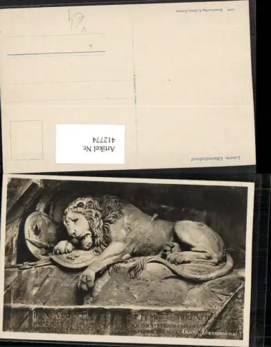 412774,Luzern Löwendenkmal Löwe pub E. Goetz 1518