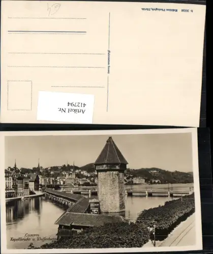 412794,Luzern Teilansicht Kapellbrücke Brücke Wasserturm