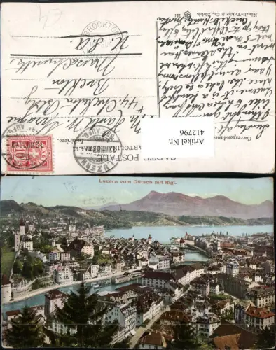 412796,Luzern Totale vom Gütsch m. Rigi Bergkulisse
