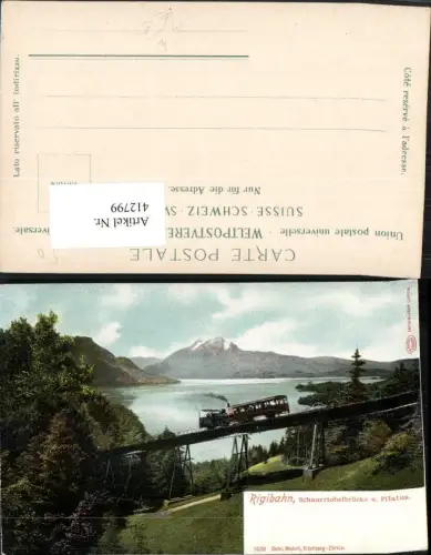 412799,Rigibahn Schnurrtobelbrücke Brücke m. Pilatus Kt Luzern