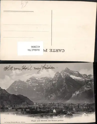 412806,Wiggis u. Glärnisch von Weesen Bergkulisse Kt Luzern