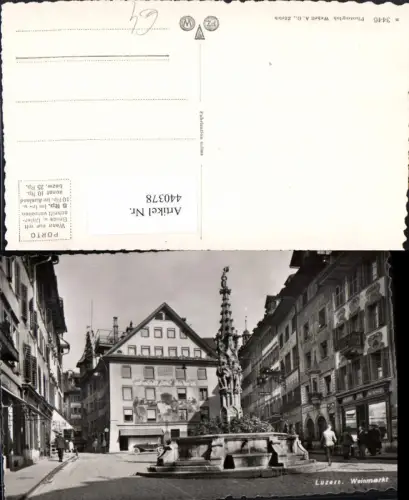 440378,Luzern Weinmarkt Brunnen Straßenansicht