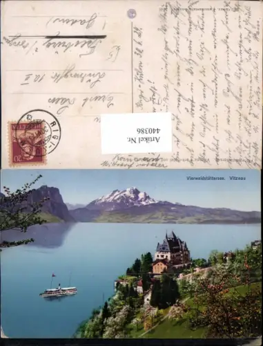 440386,Vierwaldstättersee Vitznau Park Hotel m. Pilatus Bergkulisse Kt Luzern