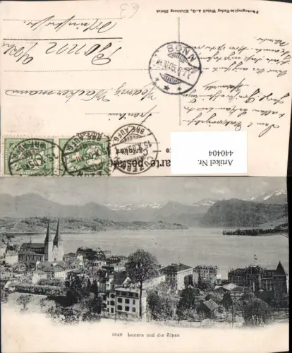 440404,Luzern Teilansicht m. Alpen Bergkulisse