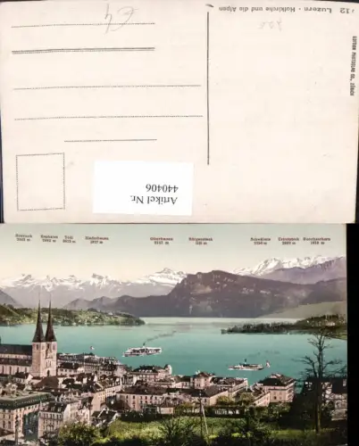 440406,Luzern Teilansicht m. Hofkirche Bergkulisse