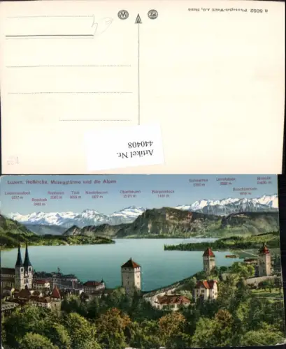 440408,Luzern Teilansicht Hofkirche Museggtürme geg. Alpen Bergkulisse