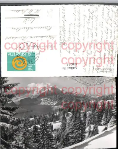 460235,Rigi-Kaltbad b. Weggis m. Pilatus Bergkulisse Winterbild Kt Luzern