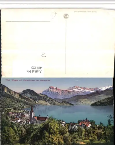 482125,Weggis Totale m. Niederbauen u. Oberbauen Bergkulisse Kt Luzern