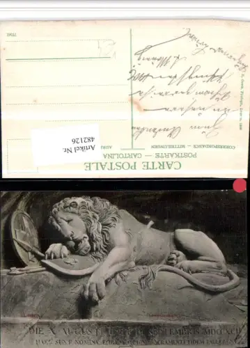 482126,Luzern Löwendenkmal Löwe pub E. Goetz 1588