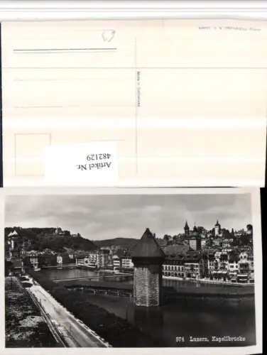 482129,Luzern Teilansicht Kapellbrücke Brücke Wasserturm