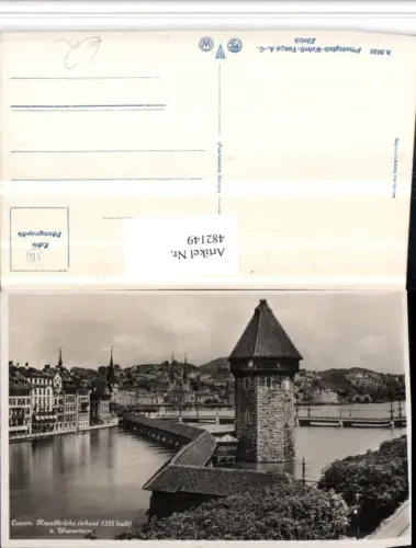 482149,Luzern Teilansicht Kapellbrücke Brücke Wasserturm