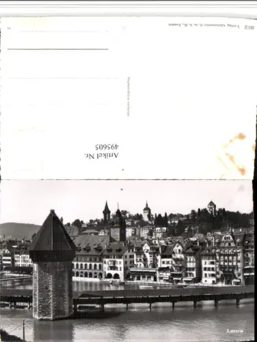 495605,Luzern Teilansicht Brücke Turm