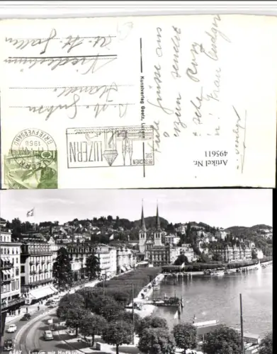 495611,Luzern Teilansicht m. Hofkirche Kirche