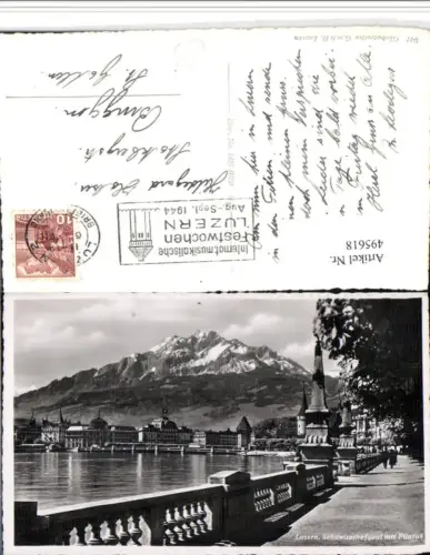 495618,Luzern Teilansicht Schweizerhofquai m. Pilatus Bergkulisse