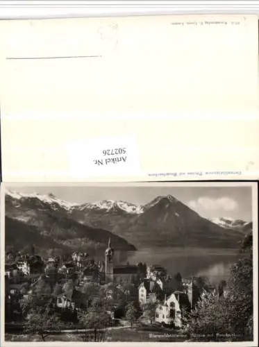 502726,Vitznau Totale m. Bouschserhorn Bergkulisse pub Kt Luzern Goetz 8255