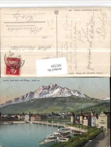 502729,Luzern Teilansicht Dampfer Brücke m. Pilatus Bergkulisse pub Goetz 4931