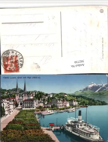 502730,Luzern Teilansicht Quai m. Rigi Bergkulisse Dampfer