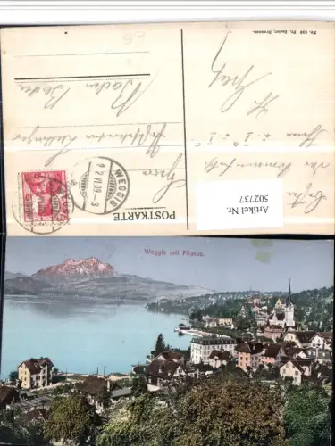 502737,Weggis Totale m. Pilatus Bergkulisse Kt Luzern