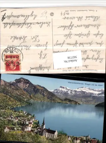 502738,Weggis Totale m. Alpen Bergkulisse Kt Luzern pub E. Goetz 4690