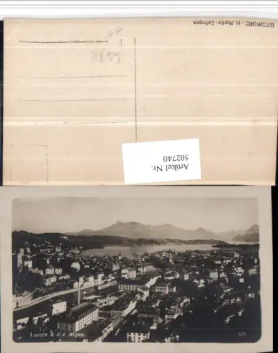 502740,Foto AK Luzern Totale m. Alpen Bergkulisse pub Bromure-H. Martin 520