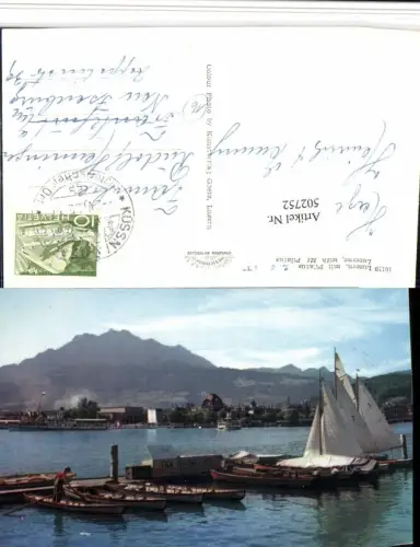 502752,Luzern Teilansicht Boote m. Pilatus Bergkulisse