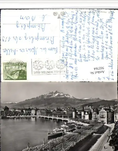 502764,Luzern Teilansicht Dampfer m. Pilatus Bergkulisse