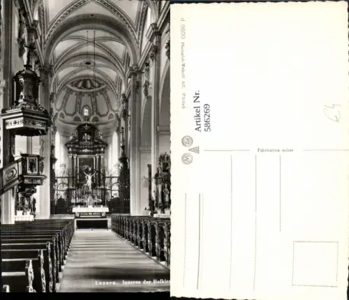 586269,Foto Ak Luzern Inneres d. Hofkirche Kirche Altar Switzerland