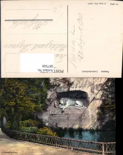 587508,Luzern Löwendenkmal Switzerland pub E. Goetz 4055