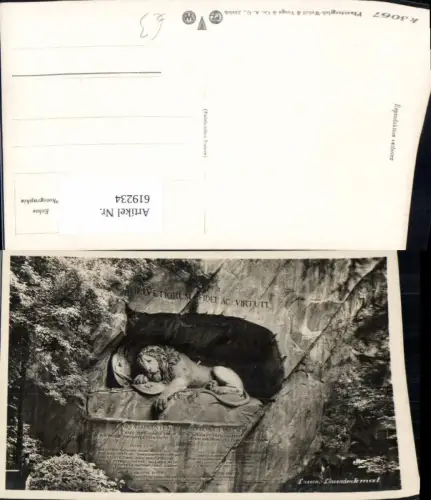 619234,Foto Ak Luzern Löwendenkmal Denkmal