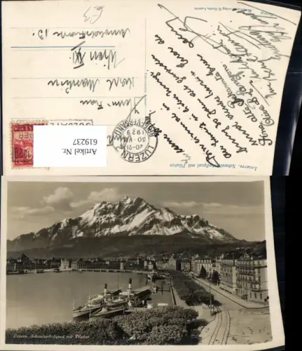 619237,Foto Ak Luzern Schweizerhofquai m. Pilatus