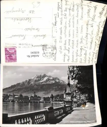 619241,Foto Ak Luzern Schweizerhofquai m. Pilatus