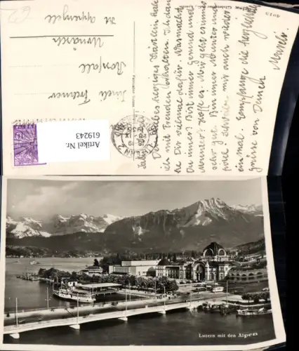 619243,Luzern m. d. Alpen Brücke Schiff Dampfer
