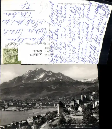 619245,Foto Ak Luzern Museggtürme m. Pilatus