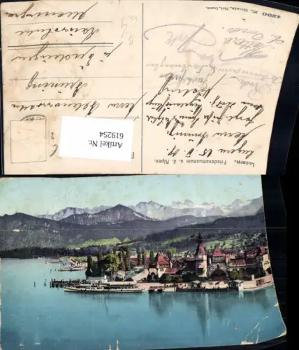 619254,Luzern Friedensmuseum u. d. Alpen Schiff Dampfer Uri