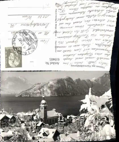 619405,Foto Ak Vitznau a. Vierwaldstättersee Winteransicht
