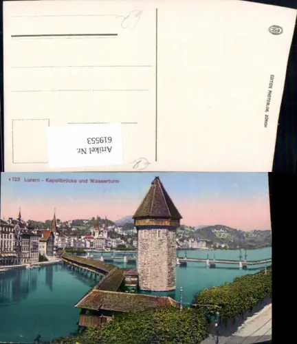 619553,Luzern Kapellbrücke u. Wasserturm Turm