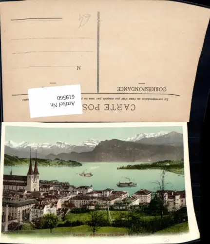 619560,Luzern Hofkirche u. Alpen Schiffe Dampfer