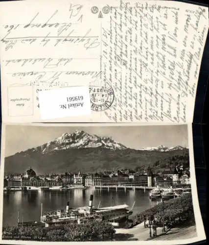 619561,Foto Ak Luzern u. Pilatus Schiffe Dampfer pub Photoglob Wehrli 2455