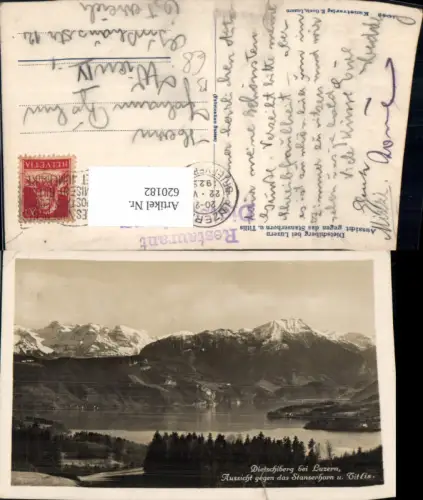 620182,Dietschiberg b. Luzern Aussicht geg. d. Stanserhorn u. Titlis