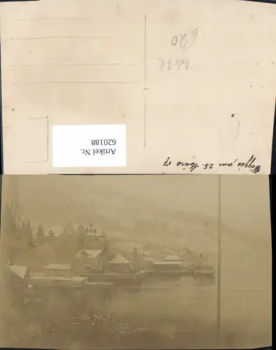 620188,Foto Ak Weggis Ufer i. Winter 1917