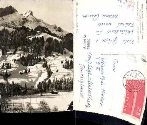 620650,Foto Ak Flühli Hotel Sonne Winteransicht Skilift