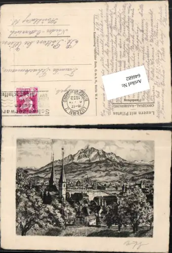 646682,tolle Künstler AK Luzern mit Pilatus Original Radierung Handabzug