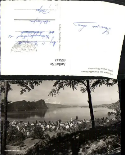 655143,Foto Ak Vitznau a. Vierwaldstättersee Blick geg. Bürgenstock
