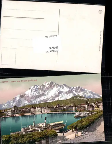 695666 Luzern Hafen Dampfer Pilatus pub Photoglob 30089