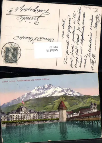 696117 Luzern Kapellbrücke Wasserturm Seidenhofquai pub Photoglob 2970