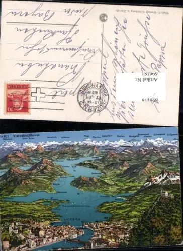 696181 Vogelschau Luzern Vierwaldstättersee gel Pfarrkirchen Bayern